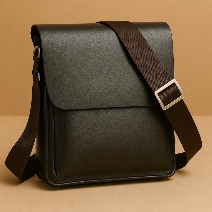 Chic women's vegan leather crossbody handbag. Elegant faux leather shoulder bag for versatile daily carry.
