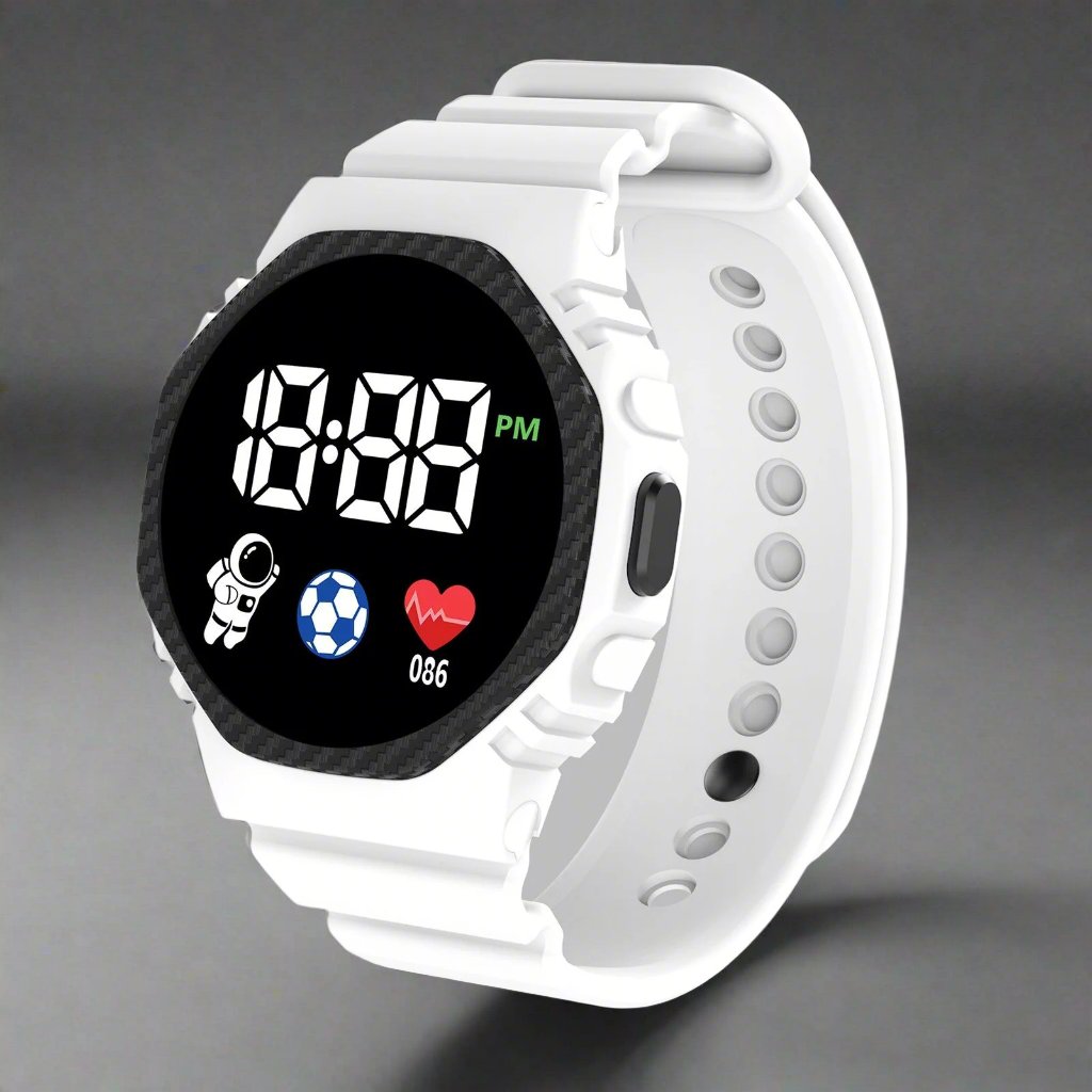 Adventure sports watch for kids. Waterproof, LED display digital watch. A fun way for boys & girls to learn time.
