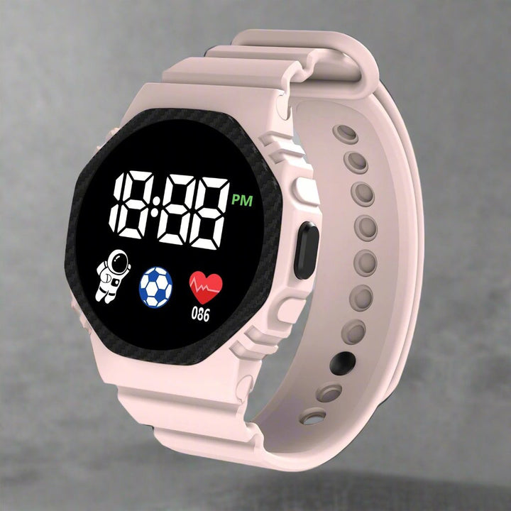 Waterproof LED digital sports watch for children. Adventure-ready kids watch for boys & girls with clear display.