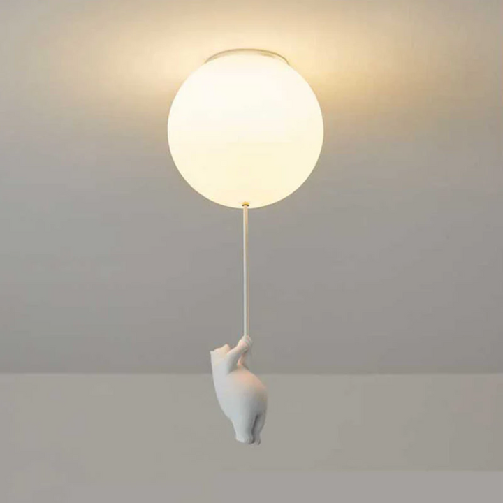Children's Bear Balloon LED Pendant Ceiling Light for whimsical kids room decor.