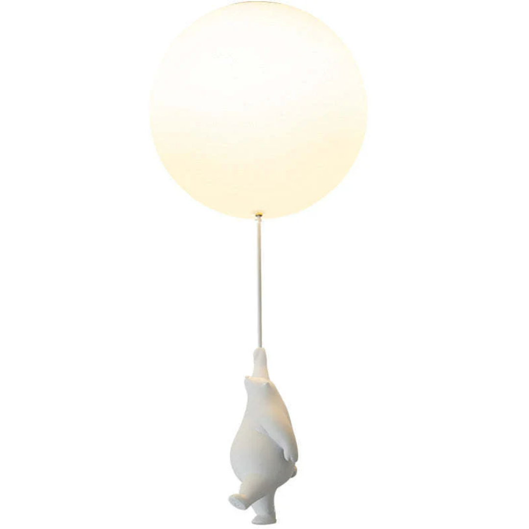 Energy-efficient LED bear balloon pendant light, a modern touch for kids' bedrooms.