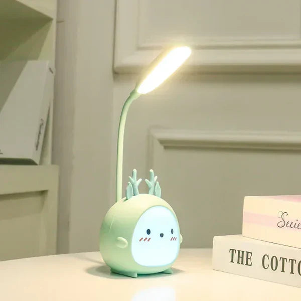 Kids eye protection reading lamp & USB night light, a versatile BrightBuddy desk lamp for children's room.