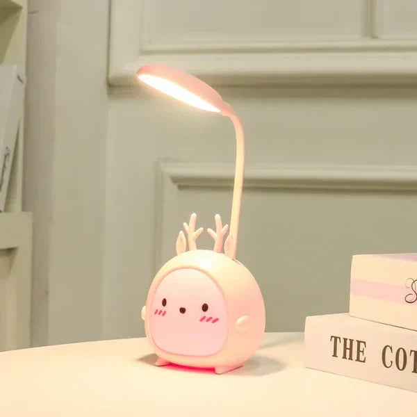BrightBuddy USB children lamp with eye protection, a cute deer night light & portable reading desk lamp.