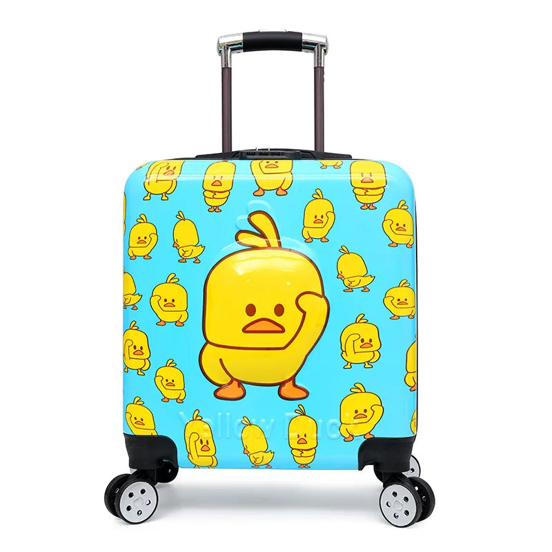 Pink unicorn design hard shell kids suitcase with spinner wheels, ideal girls' travel bag carry-on.