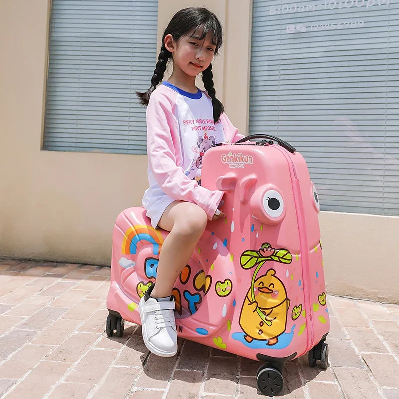 Make travel fun with this kids ride-on scooter suitcase. Perfect wheeled luggage for active children.