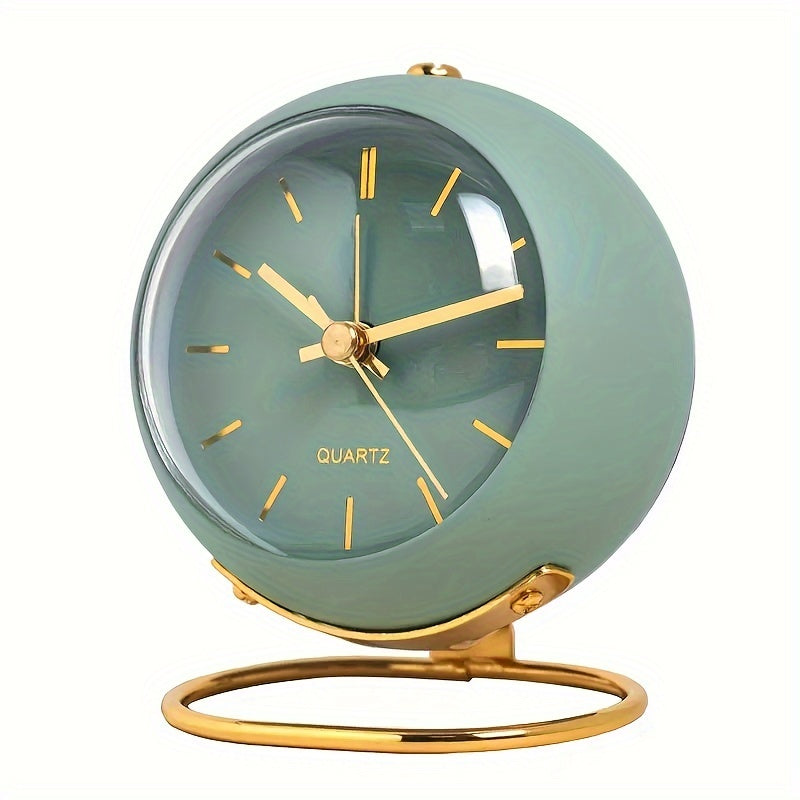 Classic analog alarm clock for bedroom or desk with a loud twin-bell, retro design, and battery operation.