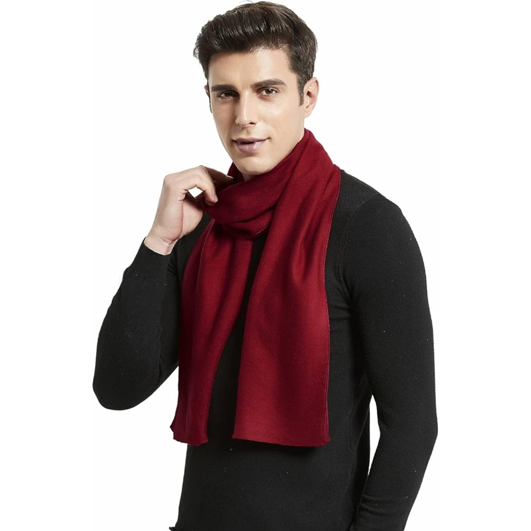 Men's pure cashmere winter scarf, offering unmatched warmth and a timeless, elegant aesthetic.