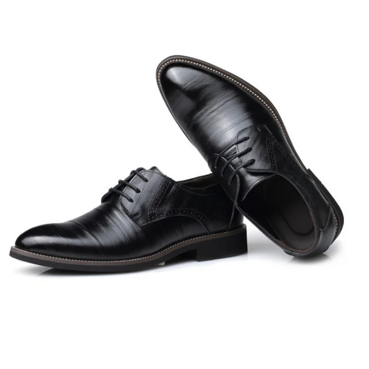 Stylish blue men's classic Oxford dress shoes. Modern lace-up design, great for smart casual & formal looks.