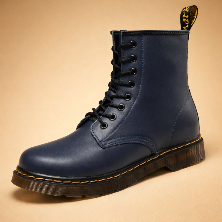 Stylish mens lace-up combat boots for timeless street style, versatile & comfortable fashion footwear.
