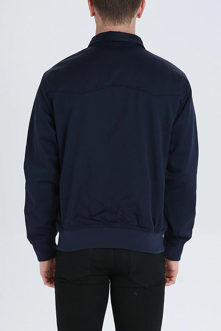 Front view of a versatile Men's Classic Harrington Jacket, offering timeless outerwear style.