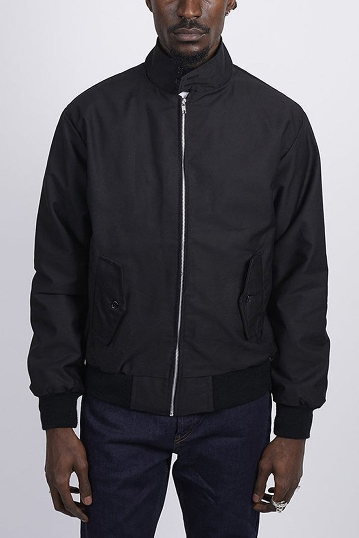 Side profile of a stylish Men's Harrington Jacket, a must-have for classic casual fashion.