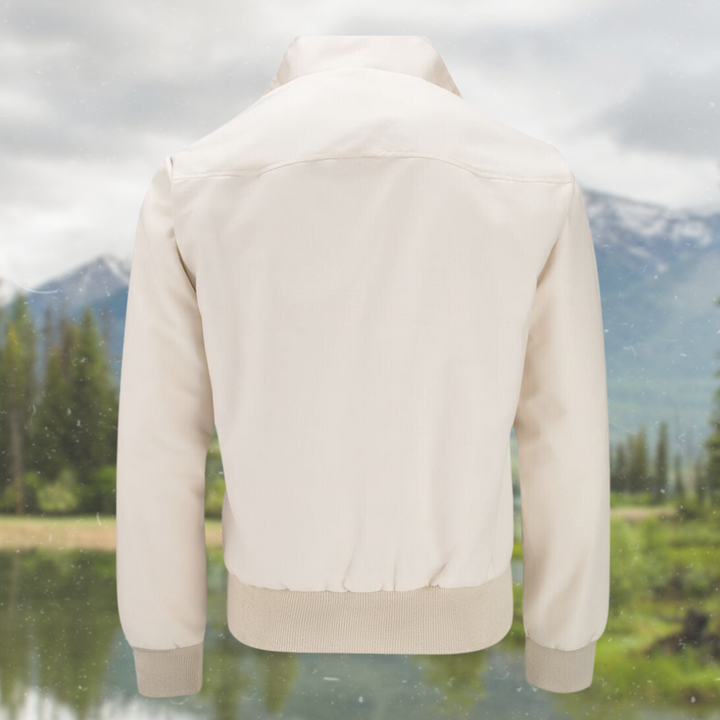 Elegant Men's Harrington Jacket in a classic shade, perfect for timeless smart casual ensembles.