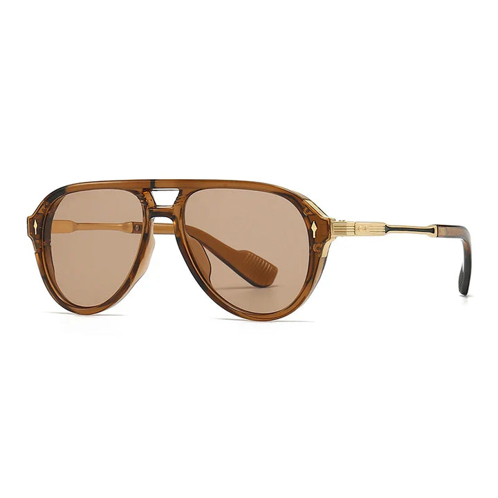 Tinted oversized aviator sunglasses for a bold unisex retro fashion style.