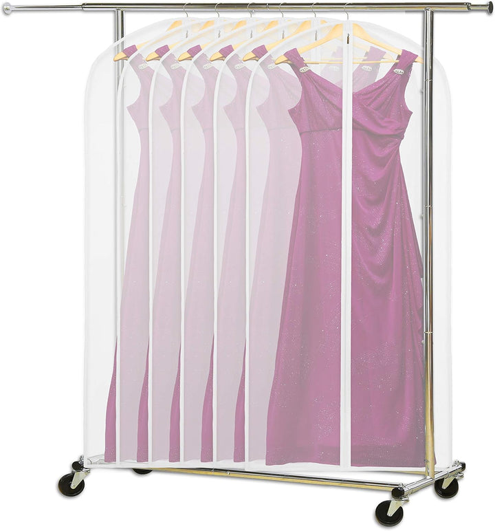 10-pack of clear suit & dress storage bags, providing excellent clothing protection and closet organization.