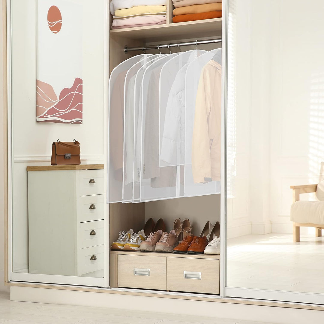 10 clear clothing storage bags for suits and dresses, essential for dust-free wardrobe protection.