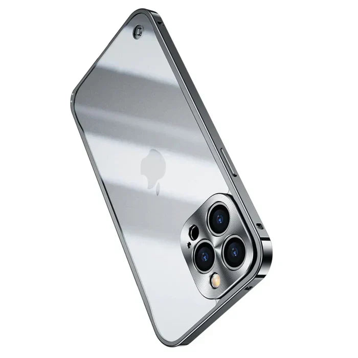 Shock-absorbing clear MagSafe case for iPhone 15, engineered for maximum drop resistance.