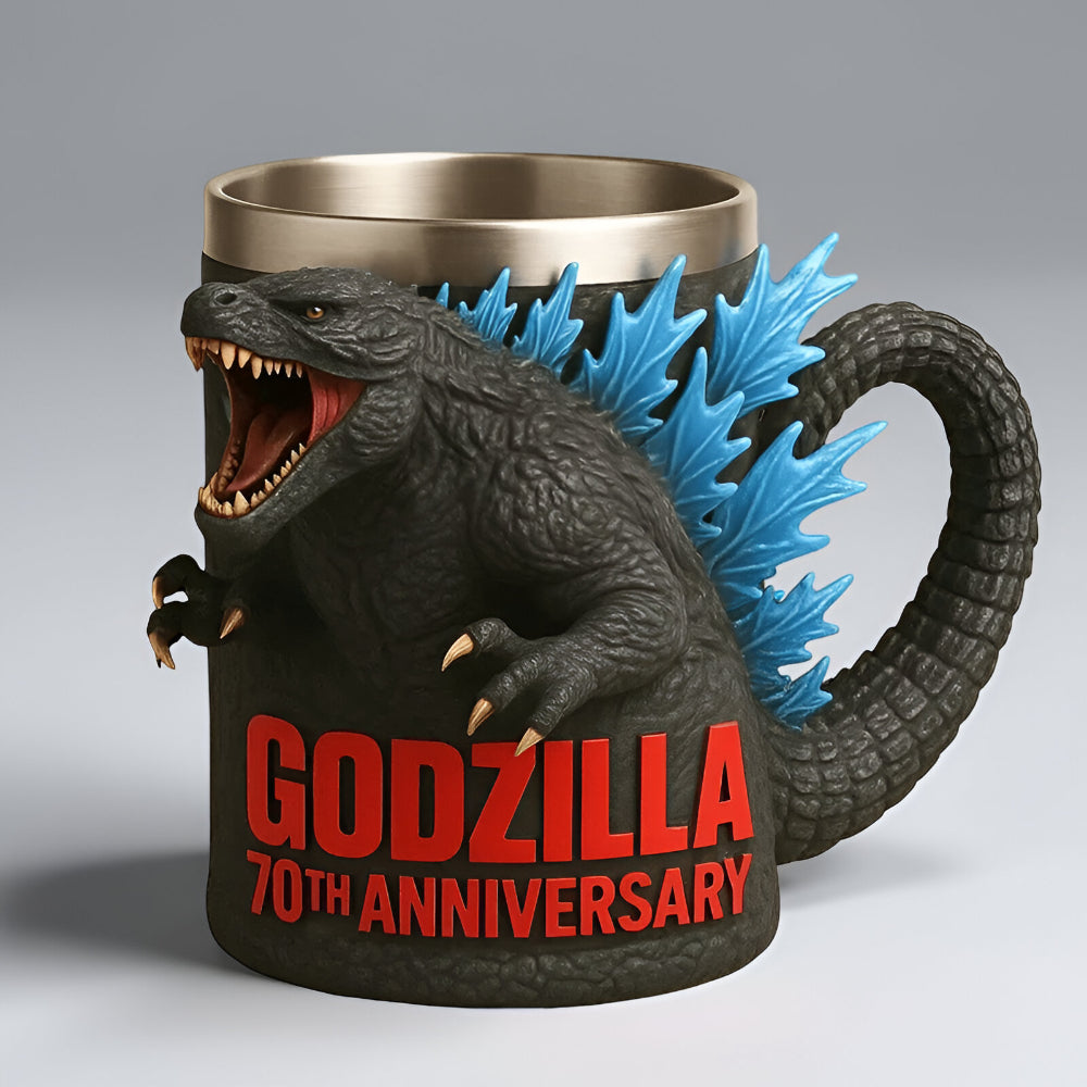 Ceramic monster mug, a quirky and fun 3D sculpted drinkware item, great for monster fans.