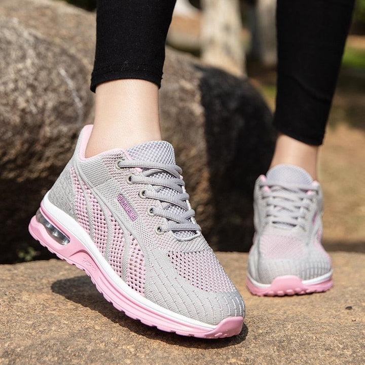 Women's lightweight platform running shoes featuring breathable mesh. Designed for ultimate outdoor comfort.