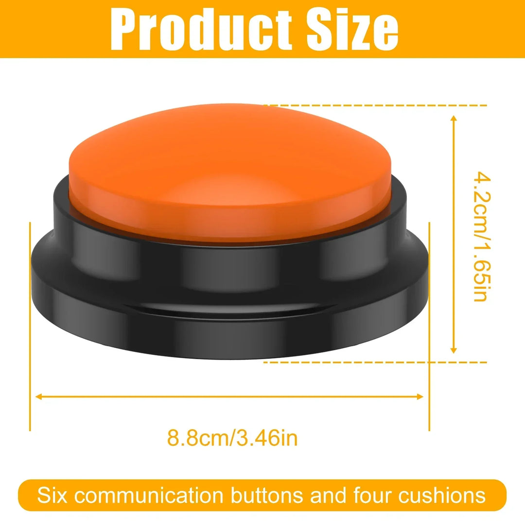 "Colorful dog training voice recording buttons for communication, shown in a set with vibrant colors, enhancing pet interacti