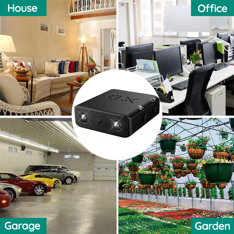 "Compact Micro HD spy camera with night vision, black, features 1080P video, discreet design, ideal for home or office securi