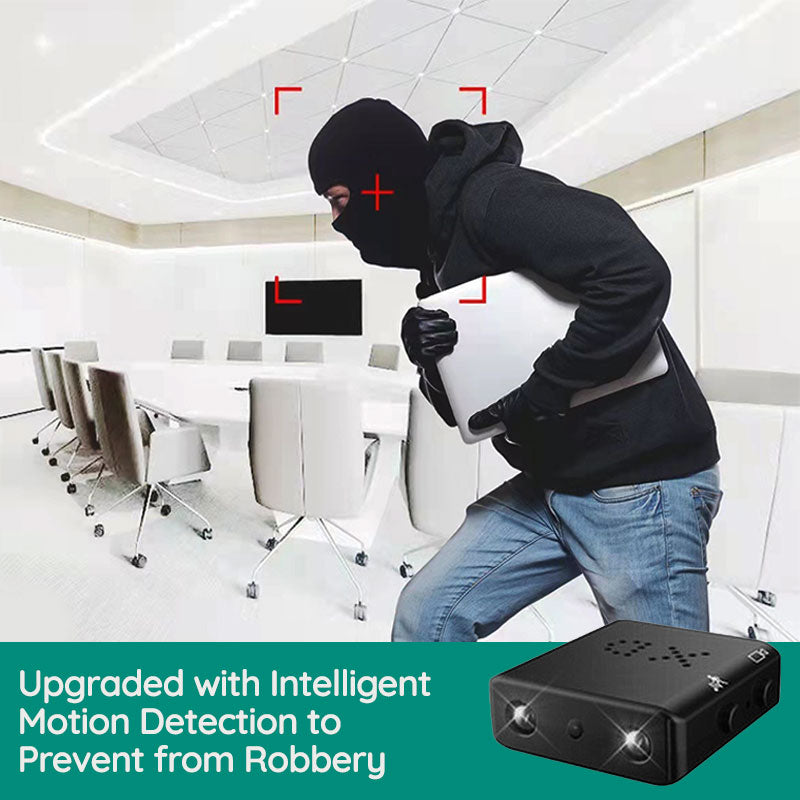 "Compact Micro HD spy camera with night vision, black, features 1080P video, discreet design, ideal for home or office securi