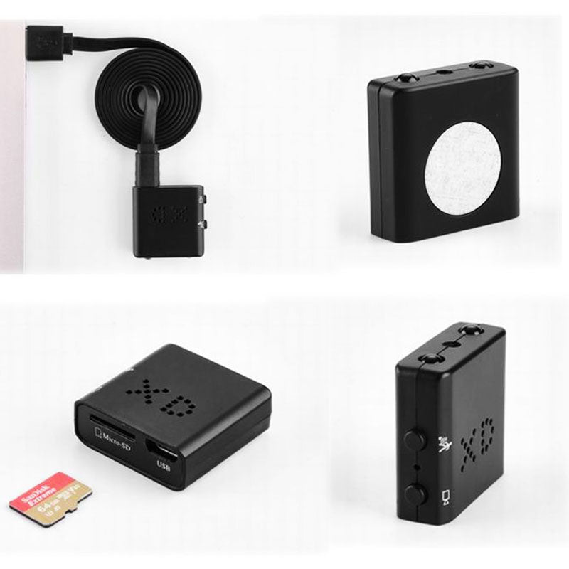 "Compact Micro HD spy camera with night vision, black, features 1080P video, discreet design, ideal for home or office securi