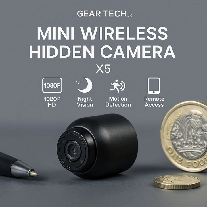 "Compact mini spy camera with WiFi, night vision; 1080P HD video, audio features for discreet surveillance."