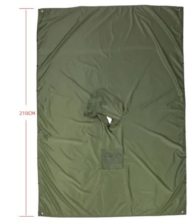 Person wearing a unisex packable rain poncho. Essential waterproof gear for hikers, campers, and outdoor adventurers.
