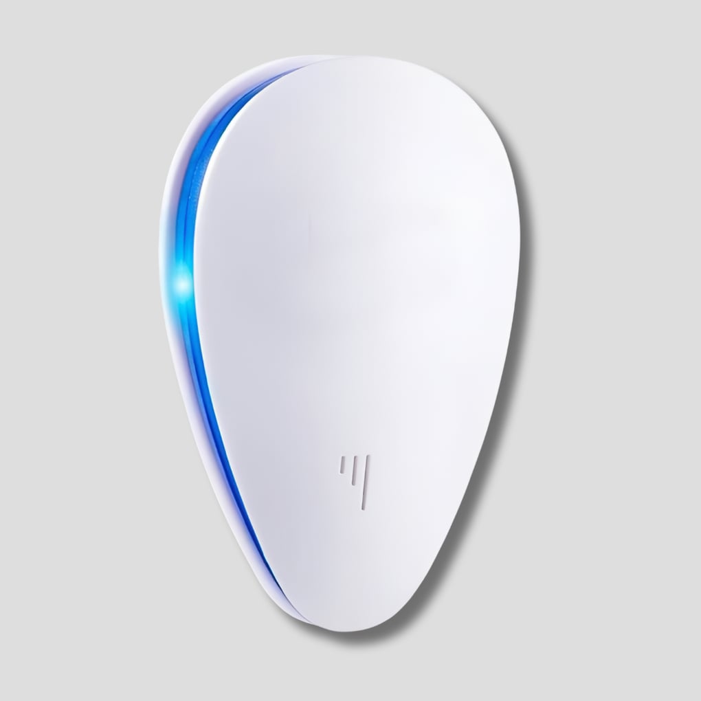 Compact ultrasonic pest repellent device, providing chemical-free home protection against mice, rats, and insects.