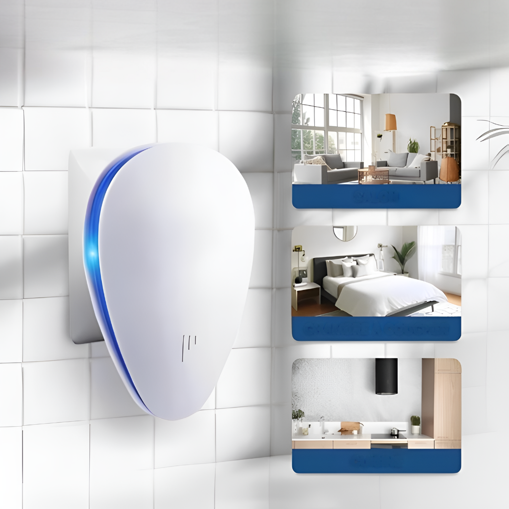 Safe, chemical-free ultrasonic pest repellent protecting homes from mice, rats, and spiders without harmful sprays.