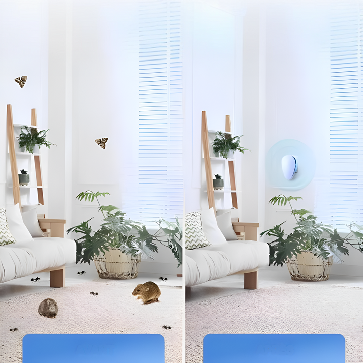 Efficient ultrasonic pest control device, quietly repelling mice, rats, and spiders for effective home pest protection.
