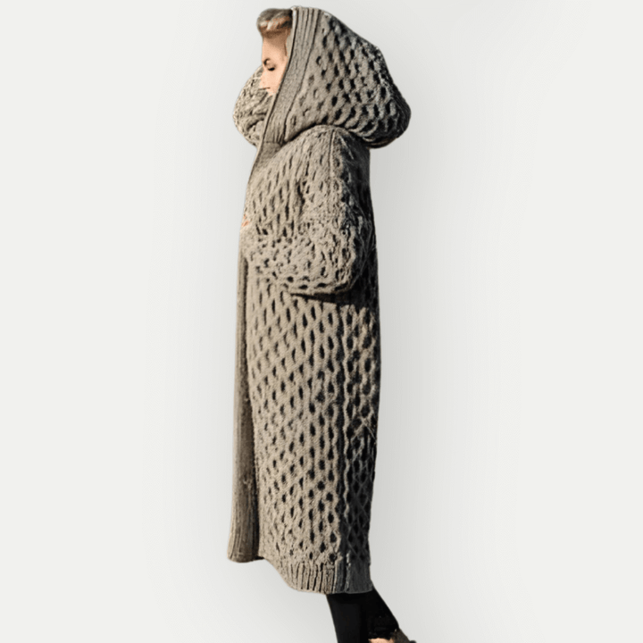 Stylish & warm women's hooded long sleeve jacket. Comfortable polyester zip-up for casual fall & winter outerwear.