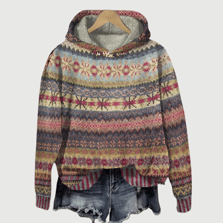 Cozy women's knit sweater, soft long sleeve pullover for warm winter fashion. Comfortable ladies apparel.