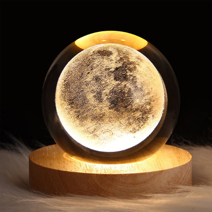 Sphere LED accent light, decorative 3D lamp, creates a cozy ambiance.