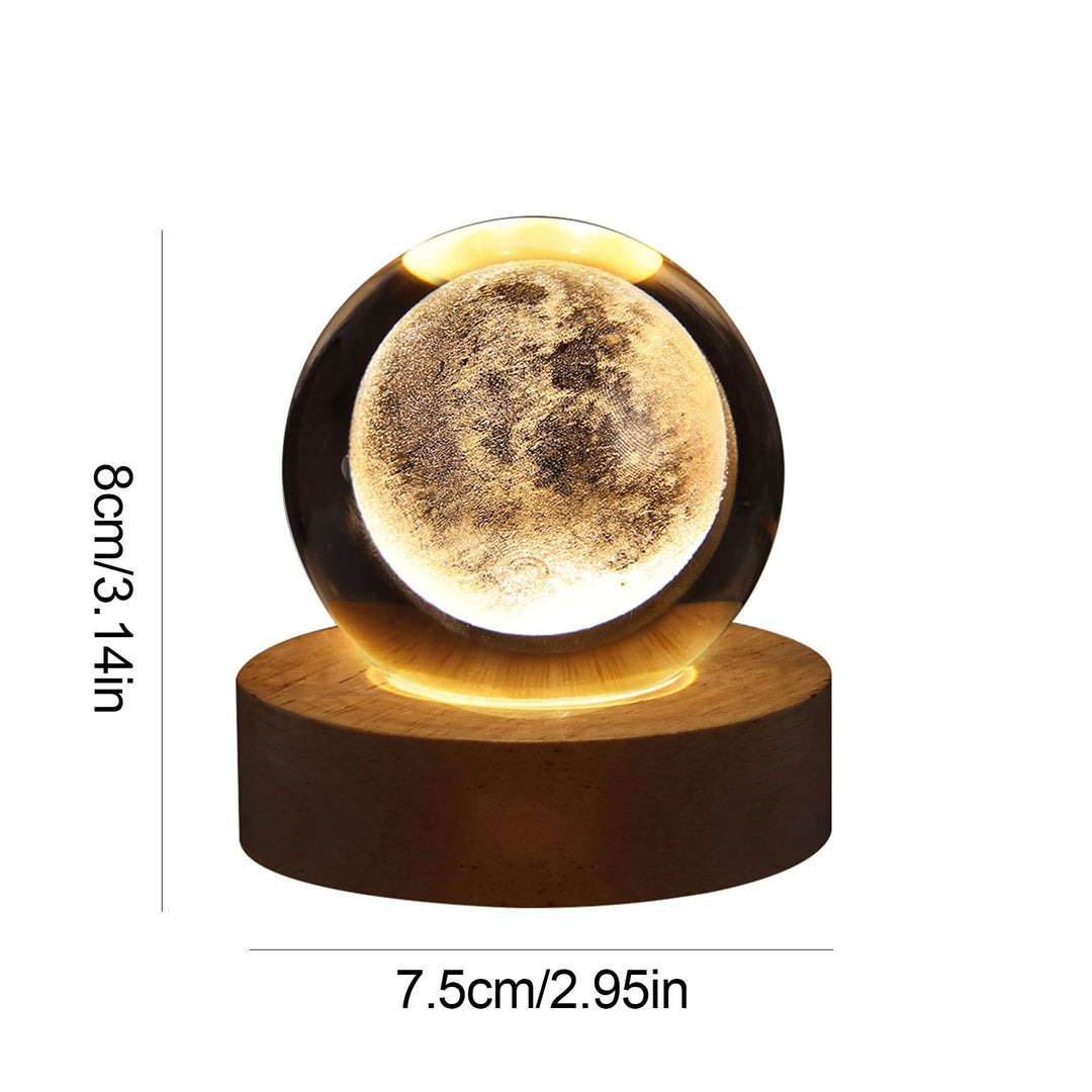 Modern crystal sphere LED lamp, soft decorative lighting for home ambiance.