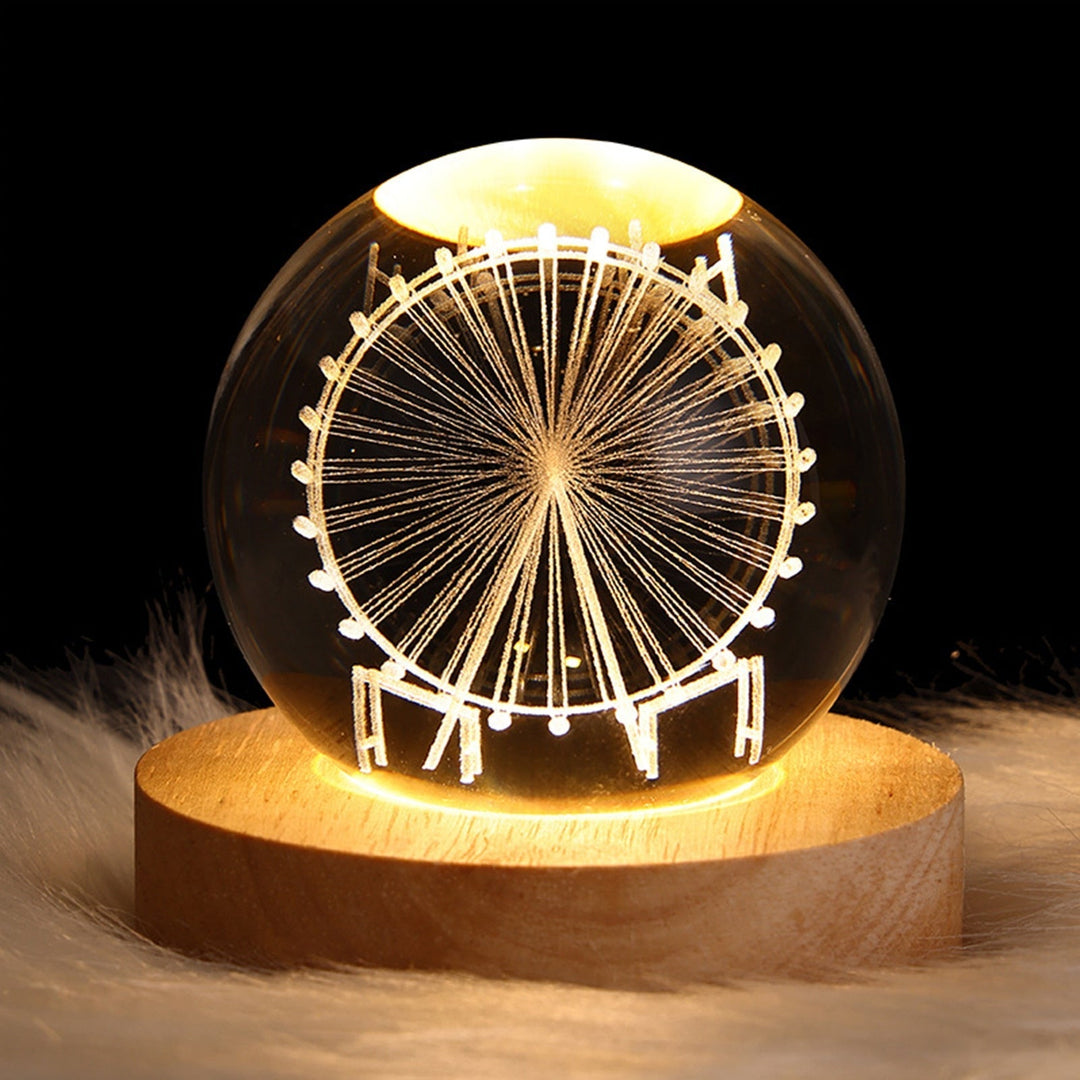 Decorative crystal sphere night light, ambient LED lamp for a cozy feel.