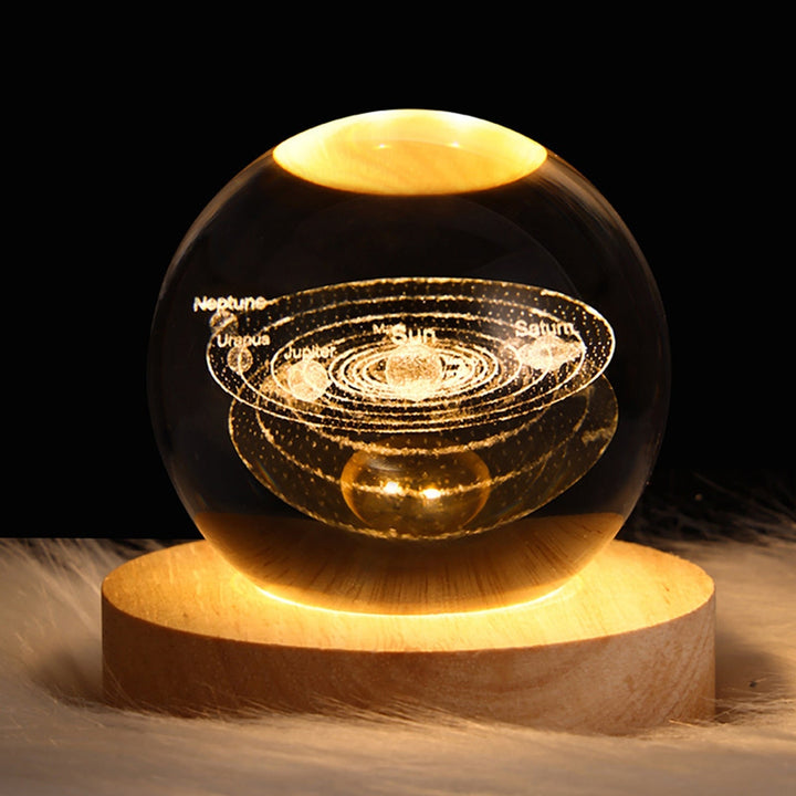 Home decor crystal sphere lamp, ambient LED accent for tabletops.