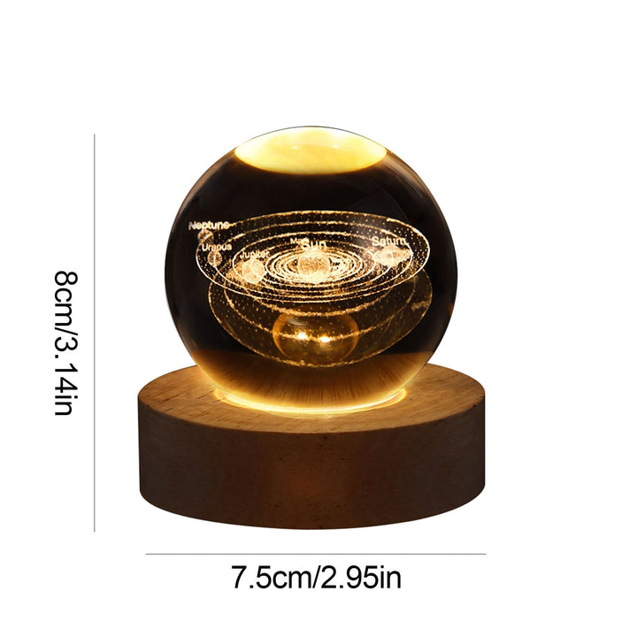 Unique crystal sphere LED night light, perfect for bedroom ambiance.