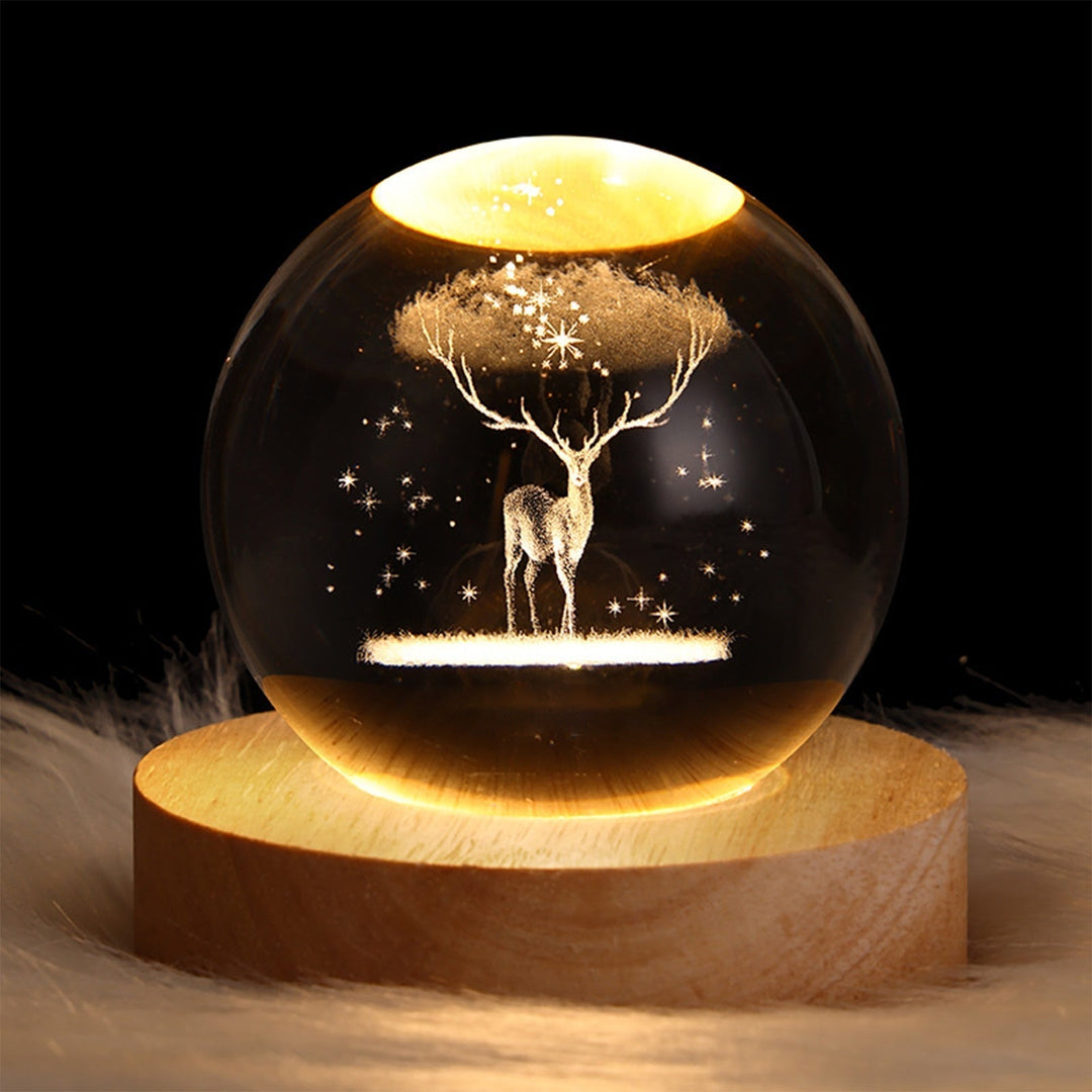 Crystal globe LED lamp, provides soft ambient light, a unique home gift.