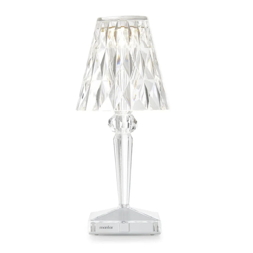 Decorative CrystalLuxe accent lamp, a unique piece of modern luxury lighting for home enhancement.
