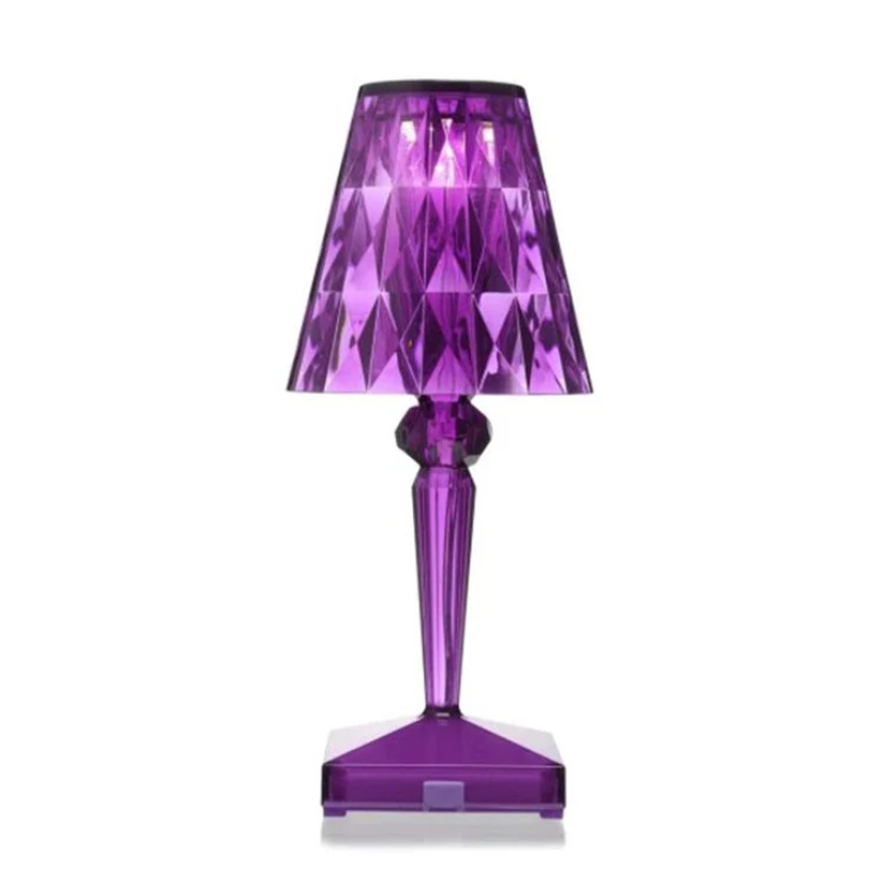 Decorative crystal table lamp, CrystalLuxe providing ambient light for stylish bedrooms.