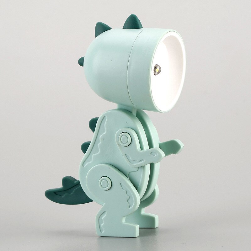 Battery-operated cute dinosaur night light, perfect for children's bedrooms and safe.