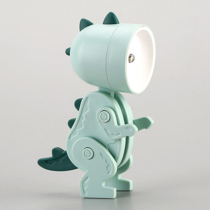 Battery-operated cute dinosaur night light, perfect for children's bedrooms and safe.