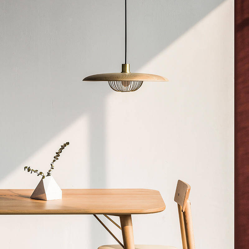Rustic Wood-Look Pendant Light Fixture