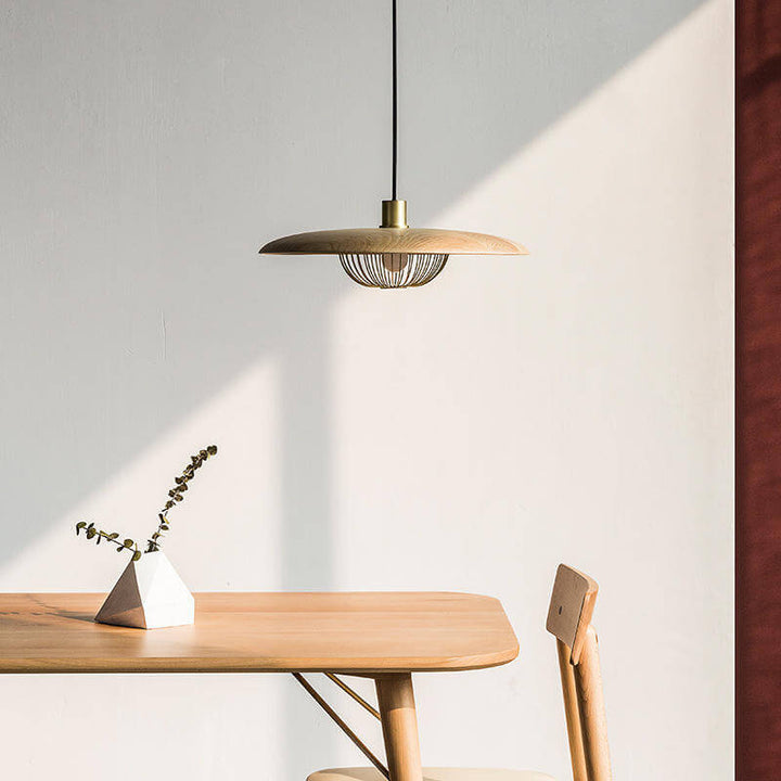 Rustic Wood-Look Pendant Light Fixture