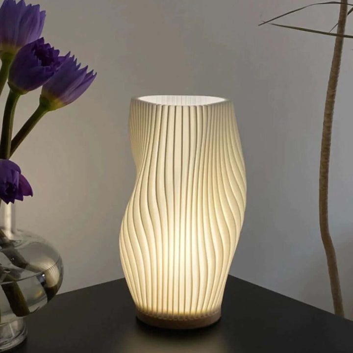 Modern Dimmable USB Desk Lamp with Wave Shade