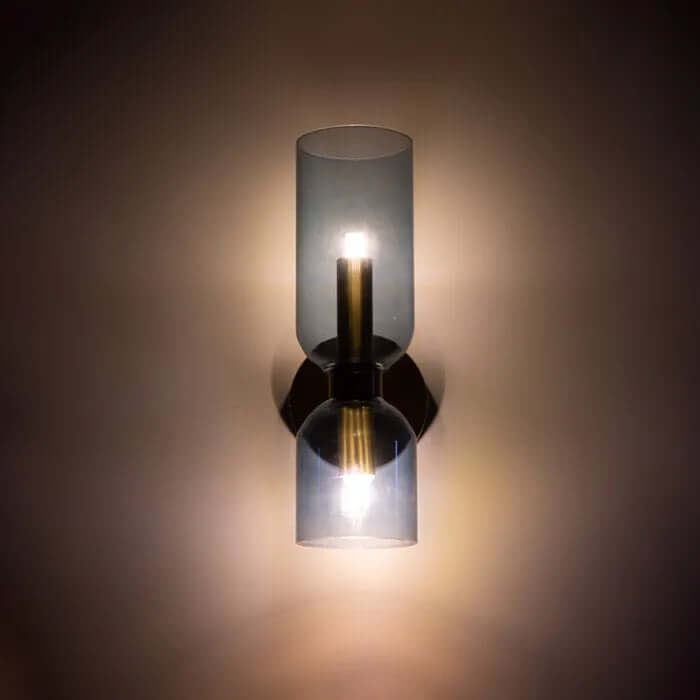 Modern Double Glass Wall Sconce Light Fixture