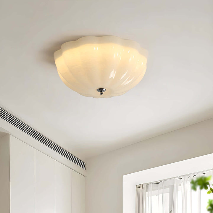 Opal Glass Shell Ceiling Lamp 38cm