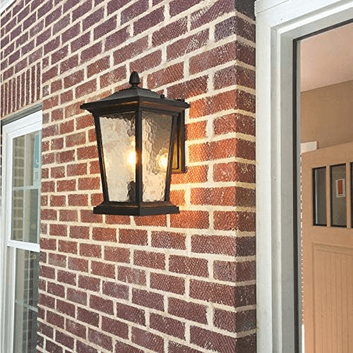 Waterproof Outdoor Wall Lamp, Farmhouse Style, Glass Shade