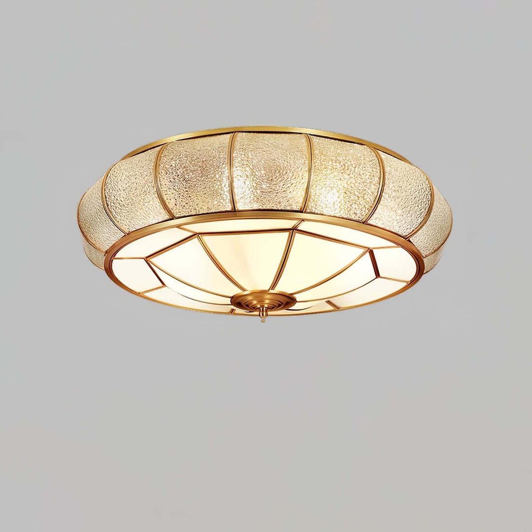 Round Textured Glass Ceiling Light Fixture